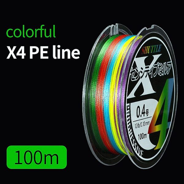 FISHINGHUB- PE Braided Fishing Line 4 Strands 100M 7 Color - Image 19