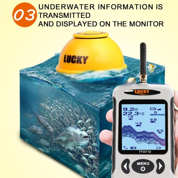 Wireless Portable Fish Finder, 1771.65inch/135FT Sonar Sounder Fish Finder - Image 9