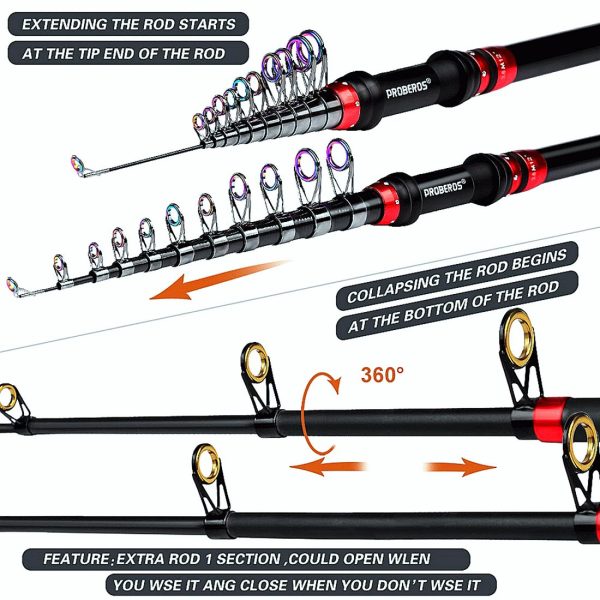FISHINGHUB- 1.8m Telescopic Casting Fishing Combo Portable Ultralight Rod - Image 6