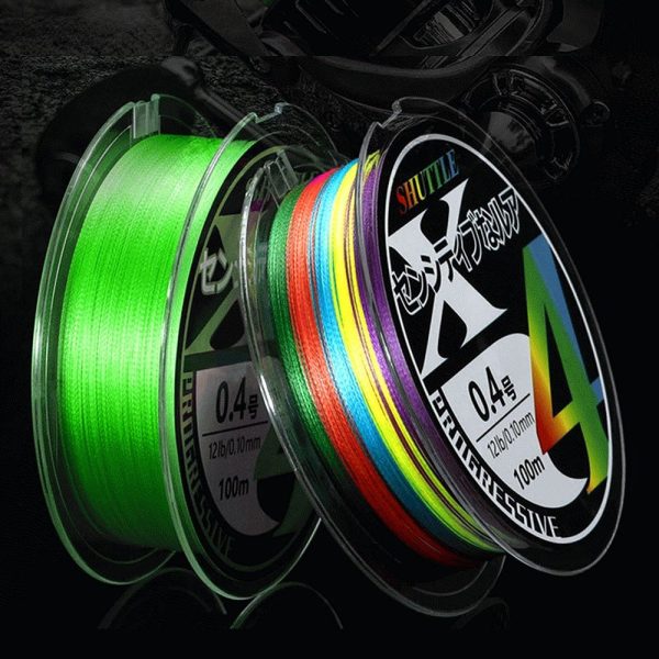 FISHINGHUB- PE Braided Fishing Line 4 Strands 100M 7 Color - Image 2