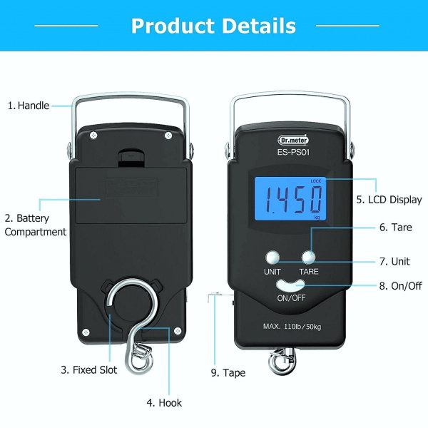 110lb/50kg Electronic Balance Digital Fishing Postal - Image 2