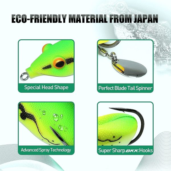 Weedless Frog Lure with BKK Hook Spinner Tail - Image 6