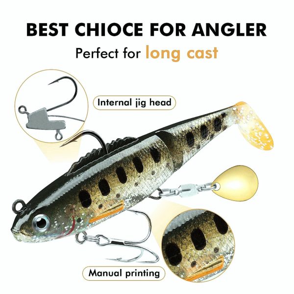 Paddle Tail Jointed Swimbait Fishing Lure with Spinner - Image 3