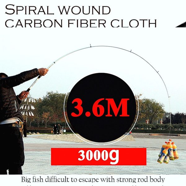 2.1M -3.6M  Hard FRP Carbon Fiber Telescopic Fishing Rod - Image 4