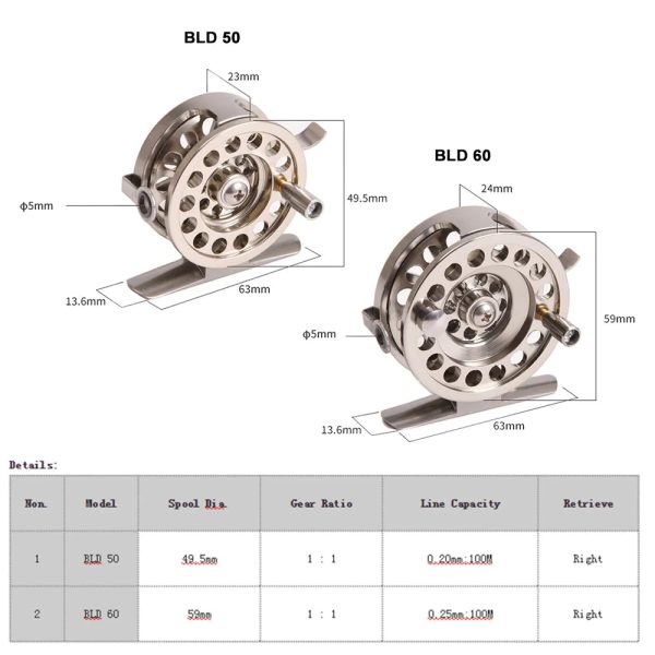 Fly Fishing Reel Aluminum Alloy Smooth Ice Fishing Reels - Image 6