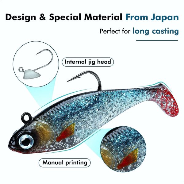 Jig Head Paddle Tail Swimbait Fishing Lure for Bass - Image 4