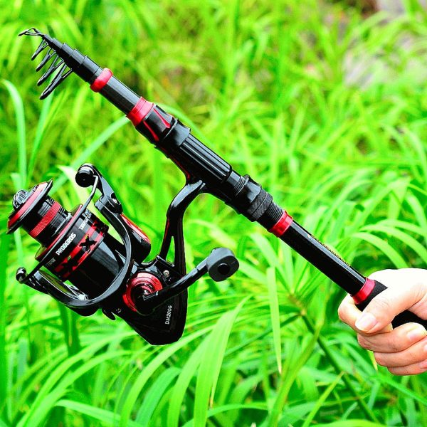 FISHINGHUB-5.2:1 Gear Ratio Spinning Reel 2.1m Carbon Fiber Fishing Rod Combo  Set - Image 13