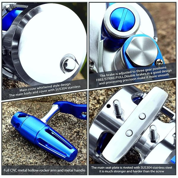 Jigging Reel 5.7:1 CNC Machined Aluminum Trolling - Image 4