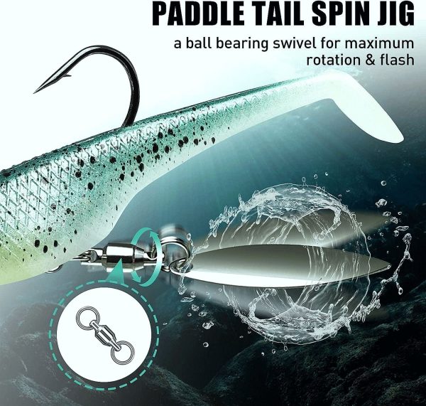 Tadpole Lure Paddle Tail Swimbait Lure for Bass - Image 4