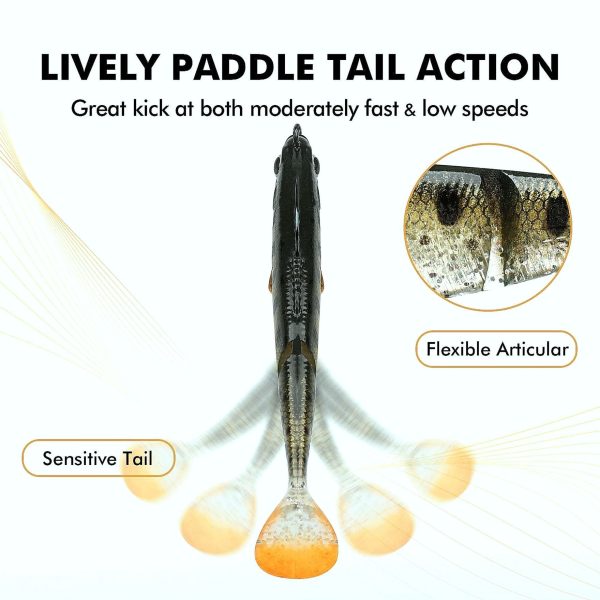 Paddle Tail Jointed Swimbait Fishing Lure with Spinner - Image 4