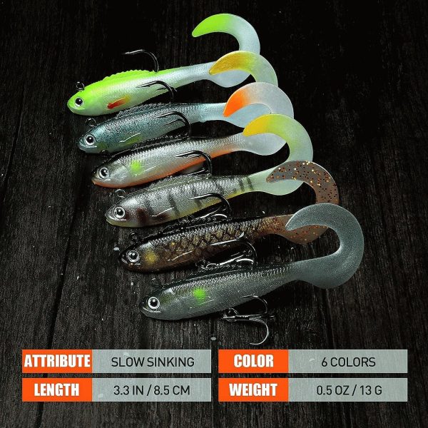 Curly Tail Swimbait Soft Bait Lures for Bass - Image 10