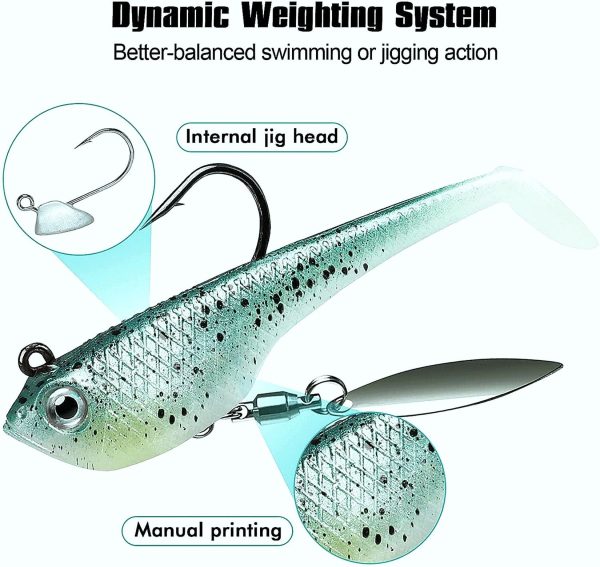 Tadpole Lure Paddle Tail Swimbait Lure for Bass - Image 6