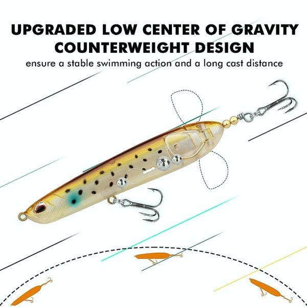 Topwater Lure Pencil Lure Plopper Lure - Image 6
