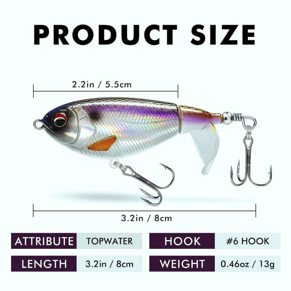 Topwater Revenge Plopper Lure Prop Bait - Image 8
