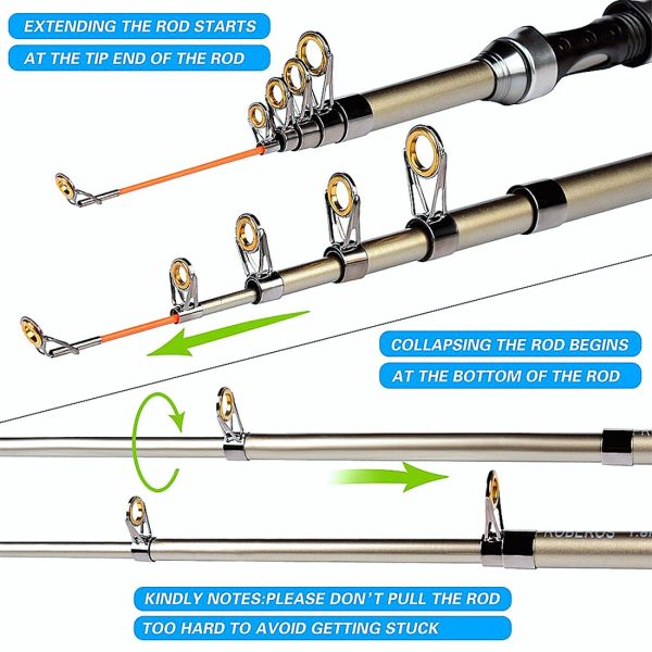 FISHINGHUB-1.8m-3.6m Telescopic Casting Fishing Combo Portable Ultralight Rod - Image 9