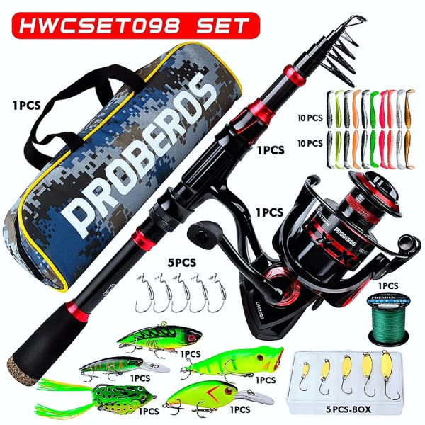 FISHINGHUB-5.2:1 Gear Ratio Spinning Reel 2.1m Carbon Fiber Fishing Rod Combo  Set - Image 14