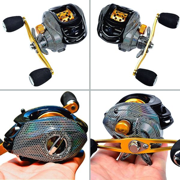 FISHINGHUB-7.2:1 Baitcast Reels laser Carbon cloth Colors Lure  3+1 Ball Bearings - Image 7