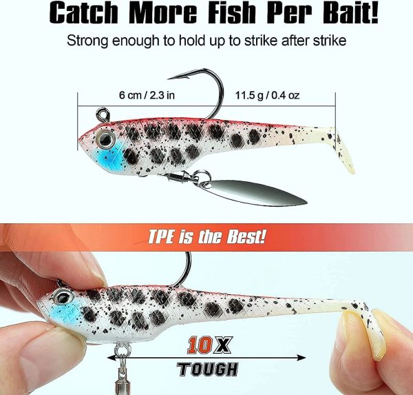 Tadpole Lure Paddle Tail Swimbait Lure for Bass - Image 7