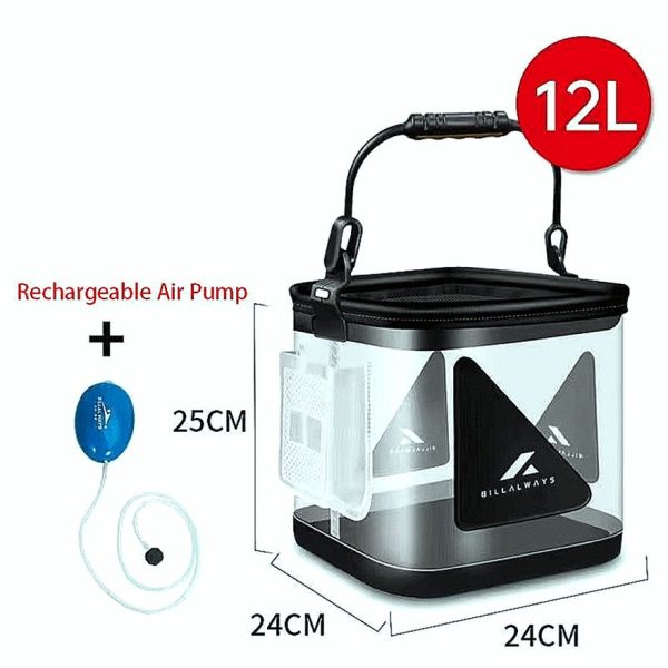 Transparent Collapsible Multi-Functional Fish Live Lures Bucket with 5M Rope - Image 7