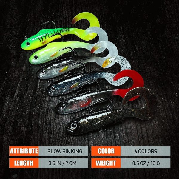 Curly Tail Swimbait Soft Bait Lures for Bass - Image 9