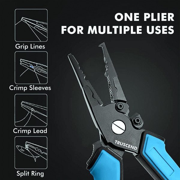 Aluminum Fishing Pliers Set with Sheath Lanyard - Image 5