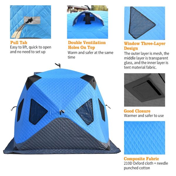 Upgrade Portable Winter Ice Fishing Tent Outdoor Winter Camping Tent - Image 4