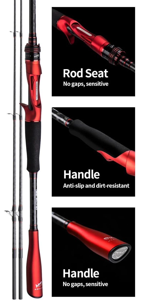 2 Section Spinning Baitcasting Rod Fishing Rod M/ML - Image 6