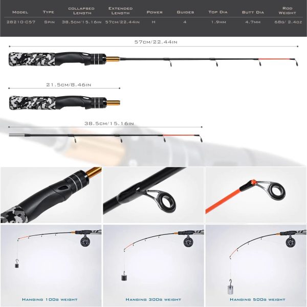 Ice Fishing Rod and Reel Combos Portable Ultralight  with full Kits - Image 2