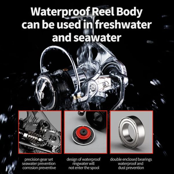 FISHINGHUB KINGSNAKE SPINNING REEL CARBON FIBER WATERPROOF BODY REEL - Image 4