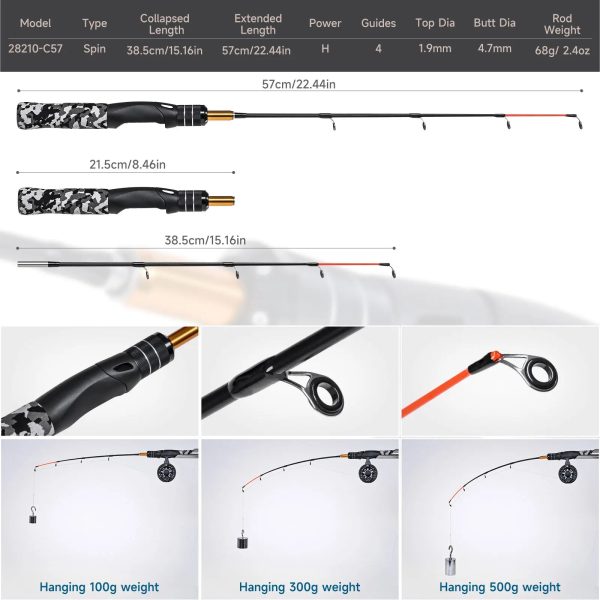 Mini Ice Fishing Rod  Portable Carbon Fiber River Shrimp Carp Fishing Pole - Image 3