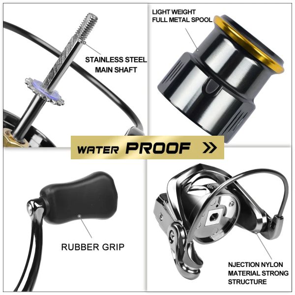 FISHINGHUB HES SPINNING REELS FULL METAL SPOOL REEL - Image 4