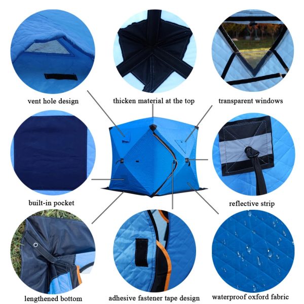 3-4 Person Portable Ice Fishing Shelter Easy Set-up Winter Fishing Tent - Image 2