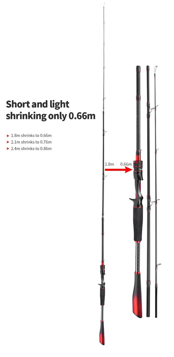 3sections 66-86cm Spinning Rod Carbon Fiber Fishing Lure Rod - Image 9