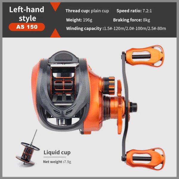 Baitcast Fishing Wheel 7+1 bearing 7.2: 1 speed ratio fishing reel - Image 7