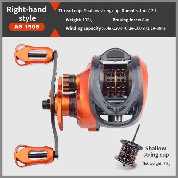 Baitcast Fishing Wheel 7+1 bearing 7.2: 1 speed ratio fishing reel - Image 6