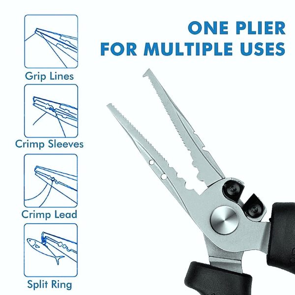 Stainless Fishing Pliers Set with Sheath Lanyard - Image 8