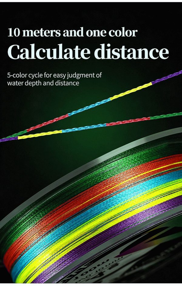 FISHINGHUB- PE Braided Fishing Line 4 Strands 100M 7 Color - Image 12
