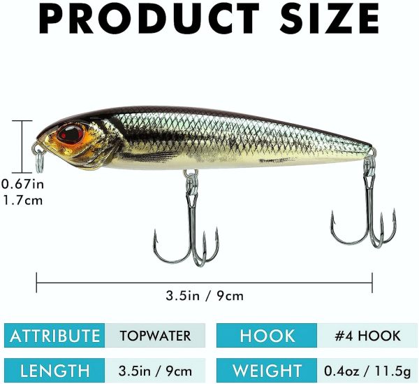 Topwater Recessed Gill Pencil Lure - Image 7