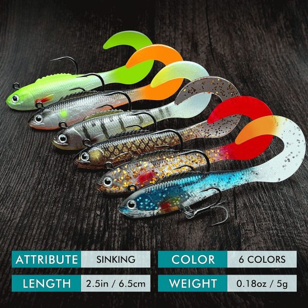 Curly Tail Swimbait Soft Bait Lures for Bass - Image 8