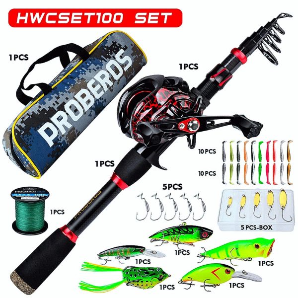 FISHINGHUB- 7.2:1 High Speed Baitcasting Reel 2.1M Carbon Fiber Telescopic Rod  Kit - Image 12