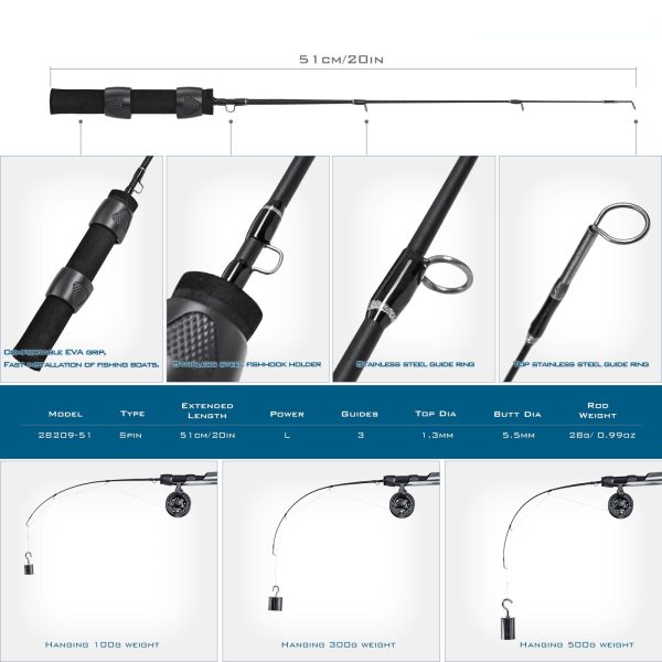 Mini Ice Fishing Rod Portable Carbon Fiber  Winter Fishing Rod - Image 6