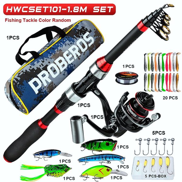 FISHINGHUB- 1.8m Telescopic Casting Fishing Combo Portable Ultralight Rod - Image 12