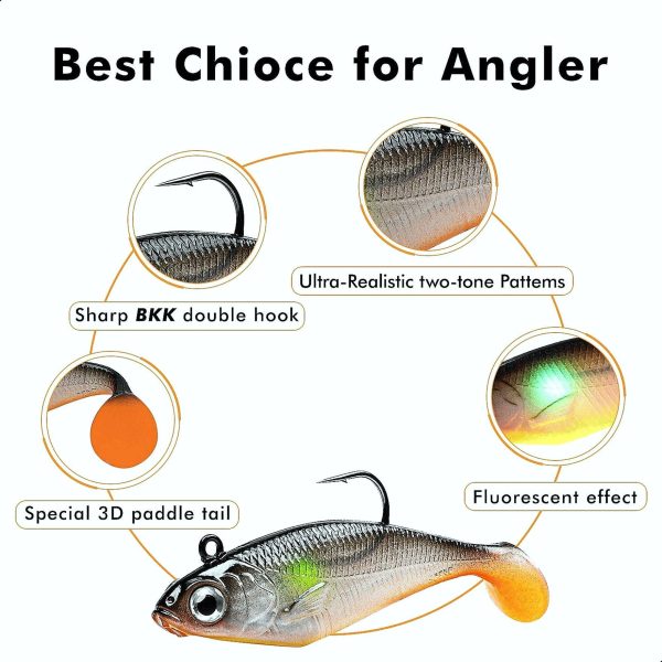 Jig Head Paddle Tail Swimbait Fishing Lure for Bass - Image 5