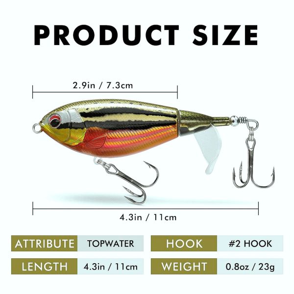 Topwater Revenge Plopper Lure Prop Bait - Image 9