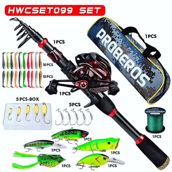 FISHINGHUB- 7.2:1 High Speed Baitcasting Reel 2.1M Carbon Fiber Telescopic Rod  Kit - Image 13