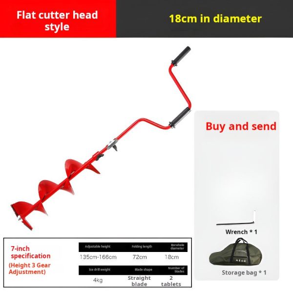 Winter fishing hand-cranked ice drill outdoor fishing ice breaking fishing drill - Image 8