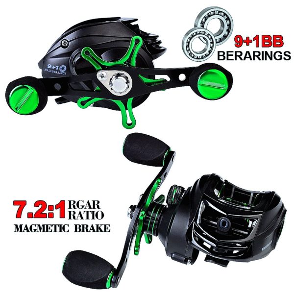 FISHINGHUB-Baitcast Reel 7.2:1 Fishing 3+1 Ball Bearings - Image 3
