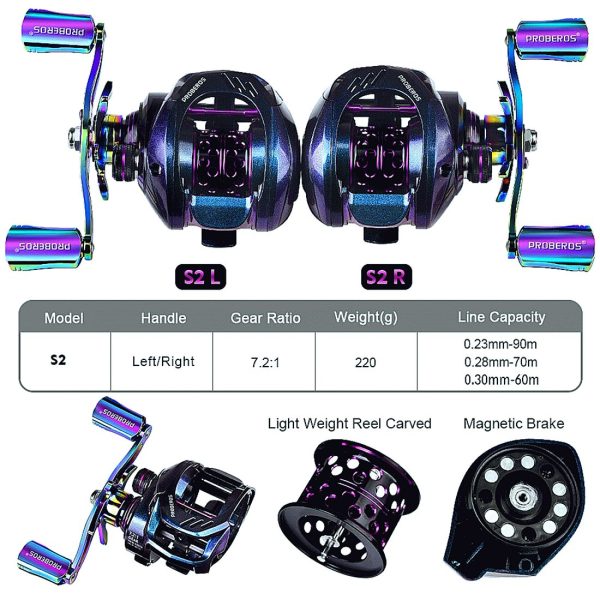 Hight Speed Baitcast Reel 7.2:1 Full Metal Handle - Image 3