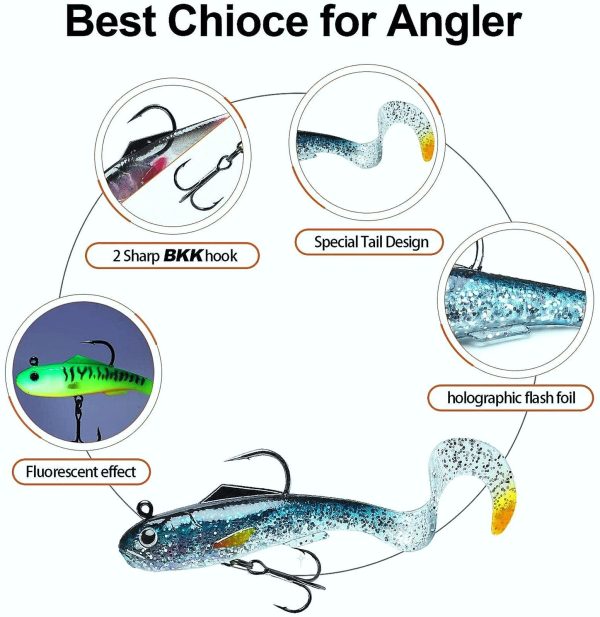 Curly Tail Swimbait Soft Bait Lures for Bass - Image 5