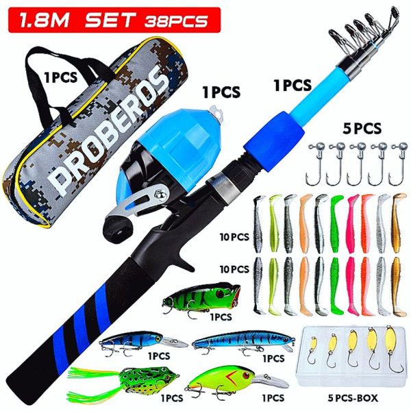FISHINGHUB-Portable Telescopic Fishing Rod & Reel Kit for Children - Image 10